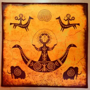 Скатерть "Золотая Баба", атласная ткань