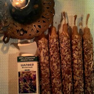 Свеча восковая с шалфеем