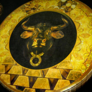 Алтарный круг ЗОЛОТОЙ ТЕЛЕЦ, дерево натуральное