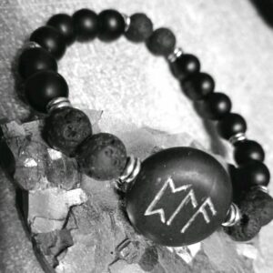 Браслет ЯСНОЗНАНИЕ рунический, Шунгит, лава