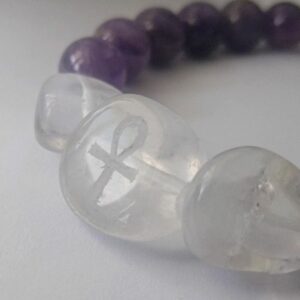 АНХ Браслет-Амулет из горного хрусталя и аметиста
