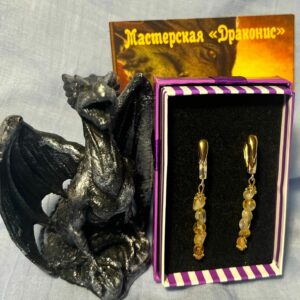 Серьги с цитрином «Богатство и удача»