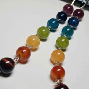 Серьги-маятник 7 чакр из кварца